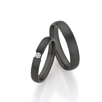 Vielsesringe i Zirconium 14/30130 og 14/140 Black & Diamonds(06/24)
