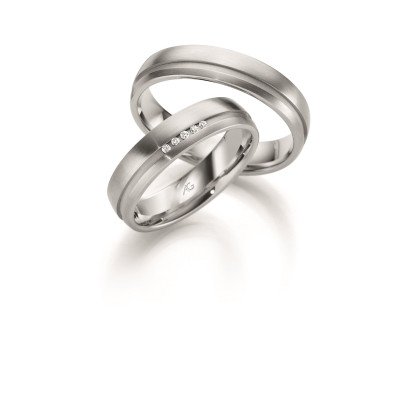 Vielsesringe i 9 karat hvidguld fra Gerstner 28631  (X39) (02/26)