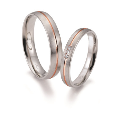 Vielsesringe 2 farvet i 14 karat rosa guld og hvidguld fra Gerstner 28654  (X41) (02/26)