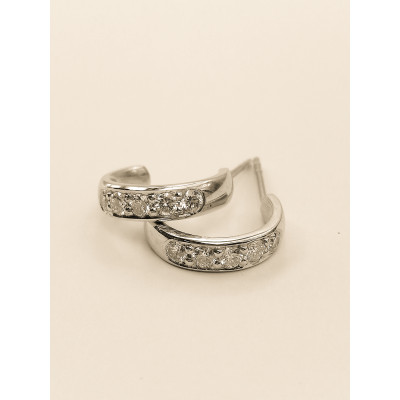 Halv creol 585 hvidguld 