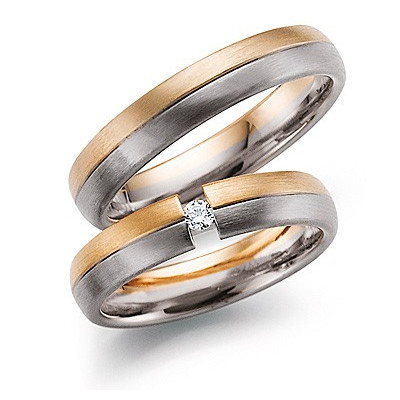 Vielsesring Gerstner 20133/4,5 14 karat 2-farvet guld  (X2) (02/26)