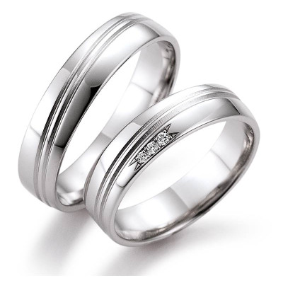 Vielsesringe 28071 fra Gerstner i 9 karat hvidguld (X18)   (02/26)