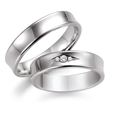 Vielsesringe 28124 fra Gerstner i 9 karat hvidguld (X19)  (02/26)