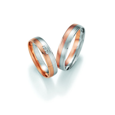 Vielsesringe - HM Pure V i  rosa- og hvidguld     (03/25)