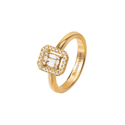 Brillantring i 14 karat guld med pavé (10/20) Galaxy