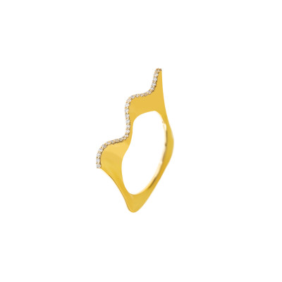 Samlering i 14 karat guld med brillanter (09/20) Sawa 1014