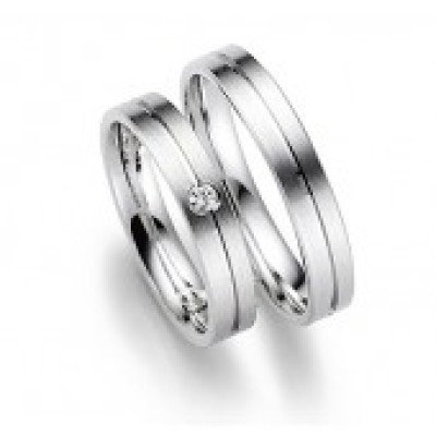 Vielsesringe 20918 fra Gerstner i 14 karat hvidguld 4,0mm  (X1+X16)     (02/26)