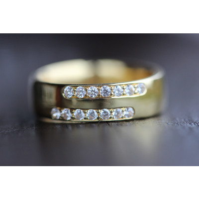 Vielsesringe MG0 / 6,0 mm 14 stk brillant i 14 karat guld (Parpriser se billede) linie  (11/25)