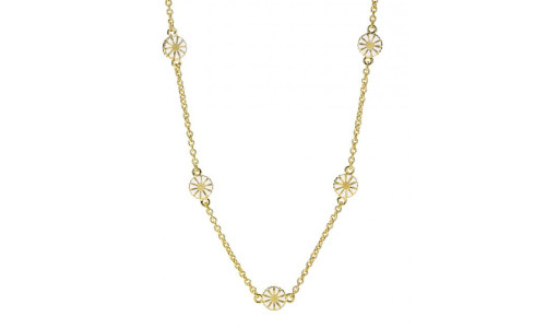 Lund Marguerit - Collier forgyldt 9 margueritter