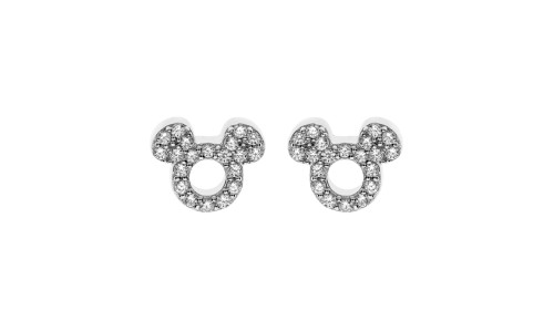 Disney sølv ørestik - Mickey Mouse af zirkoner  (06/21)