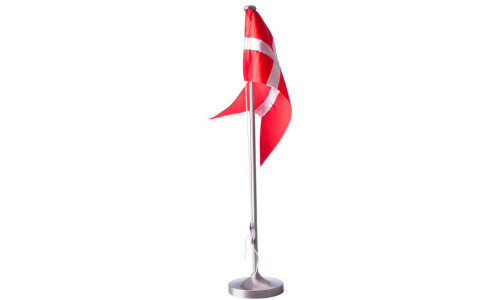 Flag - Fortinnet flagstang med trompetfod, uden motiv 38,5 cm.