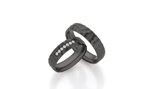 Vielsesringe i Zirconium 14/30030 og 14/30040 Black & Diamonds (06/24)