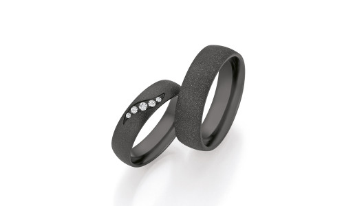 Vielsesringe i Zirconium 14/30090 og 14/30100 Black & Diamonds  (06/24)