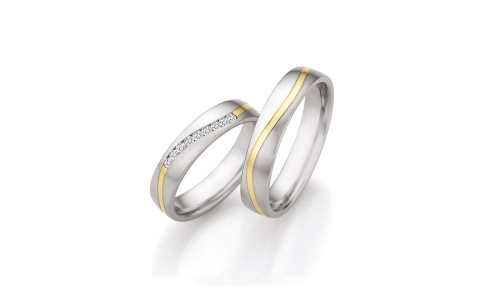 Vielsesringe i stål og guld  2023 88/25010 og 88/25010 (06/23)