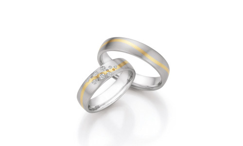 Vielsesringe i stål og guld  2023 88/25030 og 88/25040  (06/23)