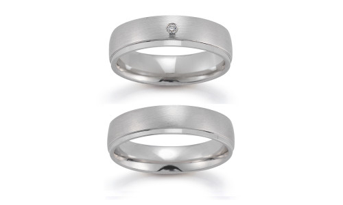 Vielsesring Gerstner  20022 i 14 karat hvidguld  (X17) 02/26