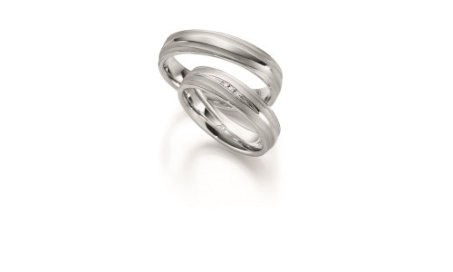 Vielsesringe i 9 karat hvidguld fra Gerstner 28629  (X39) (02/26)