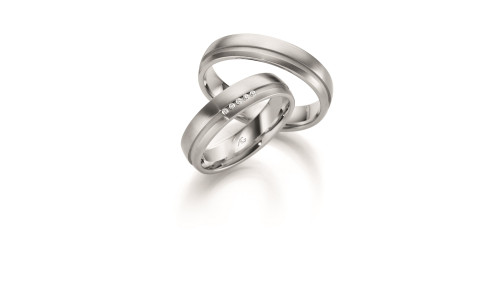 Vielsesringe i 14 karat hvidguld fra Gerstner 28631  (X39) (02/26)