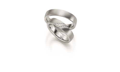 Vielsesringe i 9 karat hvidguld fra Gerstner 28634  (X39) (02/26)