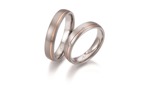Vielsesringe 2 farvet i 9 karat rosaguld og hvidguld fra Gerstner 28646  (X41) (02/26)