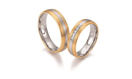 Vielsesringe 2 farvet i 9 karat alm. guld og hvidguld fra Gerstner 28651  (X41) (02/26)
