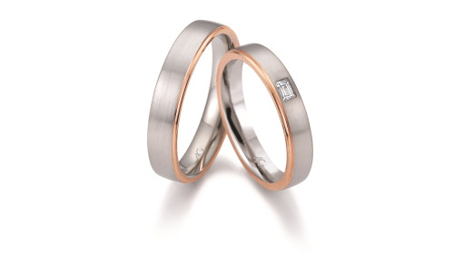 Vielsesringe 2 farvet i 14 karat alm. guld og hvidguld fra Gerstner 28653  (X41) (02/26)