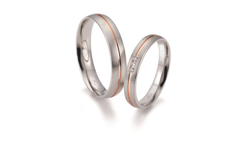 Vielsesringe 2 farvet i 14 karat rosa guld og hvidguld fra Gerstner 28654  (X41) (02/26)