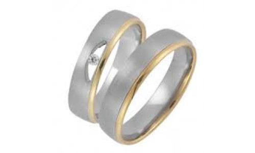 Vielsesringe 20220 fra Gerstner i 2 farvet 14 karat guld  (X5-B9) ((02/26)
