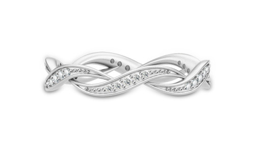 Julie Sandlau - Ocean ring med zirkoner-Satinrhodineret sølv