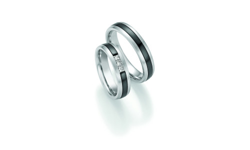 Vielsesringe i Gold & Black 14 karat guld og Zirconium    (06/25)