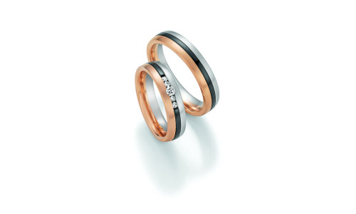 Vielsesringe i Gold & Black  14 karatog zirconium guld    (06/25)