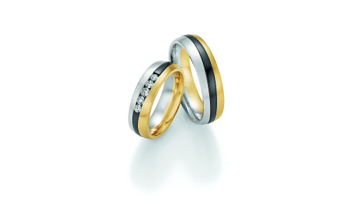 Vielsesringe i Gold & Black 14 karat guld og Zirconium    (06/25)
