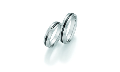  Vielsesringe i Gold & Black 14 karat guld og Zirconium  (06/25)