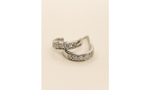 Halv creol 585 hvidguld 