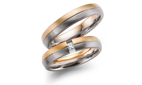 Vielsesring Gerstner 20133/4,5 14 karat 2-farvet guld  (X2) (02/26)