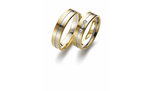 Vielsesring Gerstner  20134   to-farvet 14 karat guld (X2)  02/26