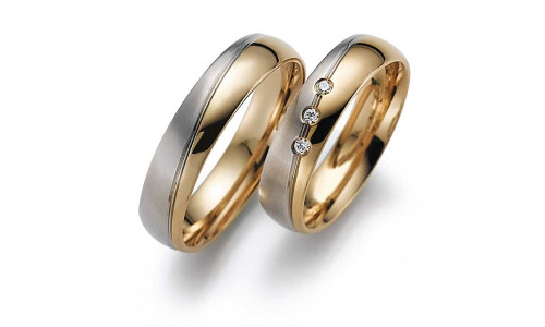 Vielsesring Gerstner  20136 to-farvet 14 karat guld  (X2)   (02/26)