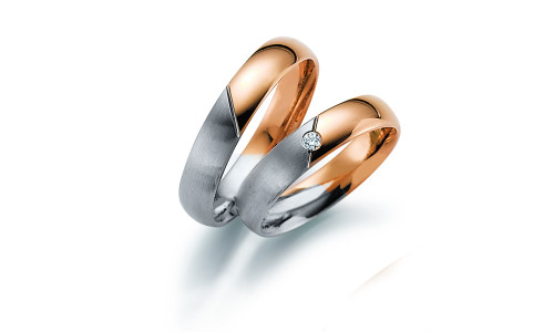 Vielsesring Gerstner 20137 to-farvet 14 karat guld  (X2)   (02/26)