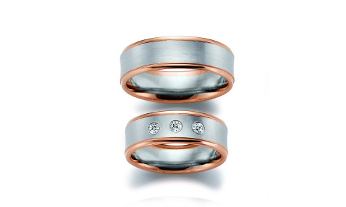Vielsesringe 2 farvet i 9 karat rosaguld og hvidguld fra Gerstner 20327  (X10)  (02/26)