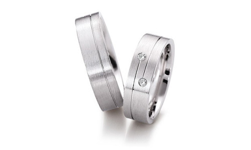 Vielsesringe 20507 fra Gerstner i 9 karat hvidguld med smal udfræsning  (X14)  (02/26)