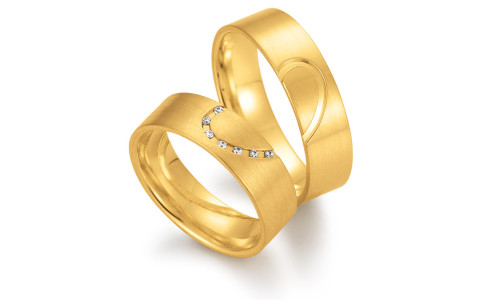 Vielsesringe 28267 fra Gerstner i 14 karat alm  guld (X27) (02/26)