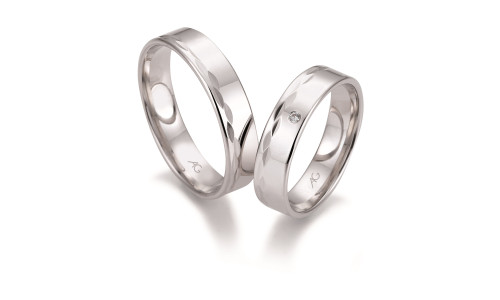 Vielsesringe i 9 karat hvidguld fra Gerstner 28661  (L2) (02/26)