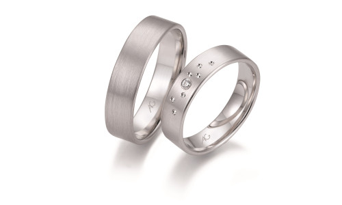 Vielsesringe i 9 karat hvidguld fra Gerstner 28662  (L2) (02/26)