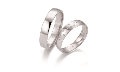 Vielsesringe i 9 karat hvidguld fra Gerstner 28663  (L2) (02/26)