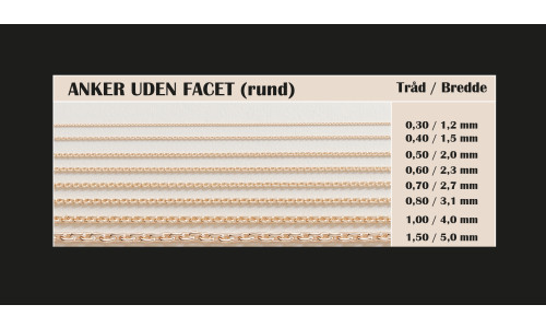 Guldkæder Anker rund i 14 karat guld   (10/25)