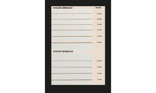 Guldkæder Venezia  i 14 karat hvidguld  (10/25)