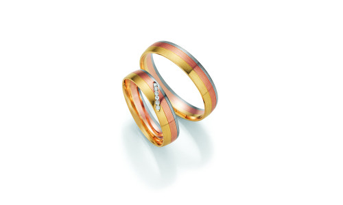 Vielsesringe - HM Pure V i 3 farvet guld    (03/25