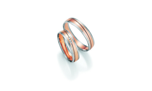 Vielsesringe - HM Pure V i rosa- og hvidguld   (03/25)