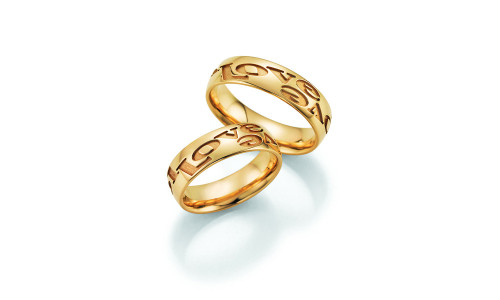 Vielsesringe - Hearts, love, infinity i guld