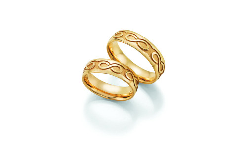 Vielsesringe - Hearts, love, infinity i guld